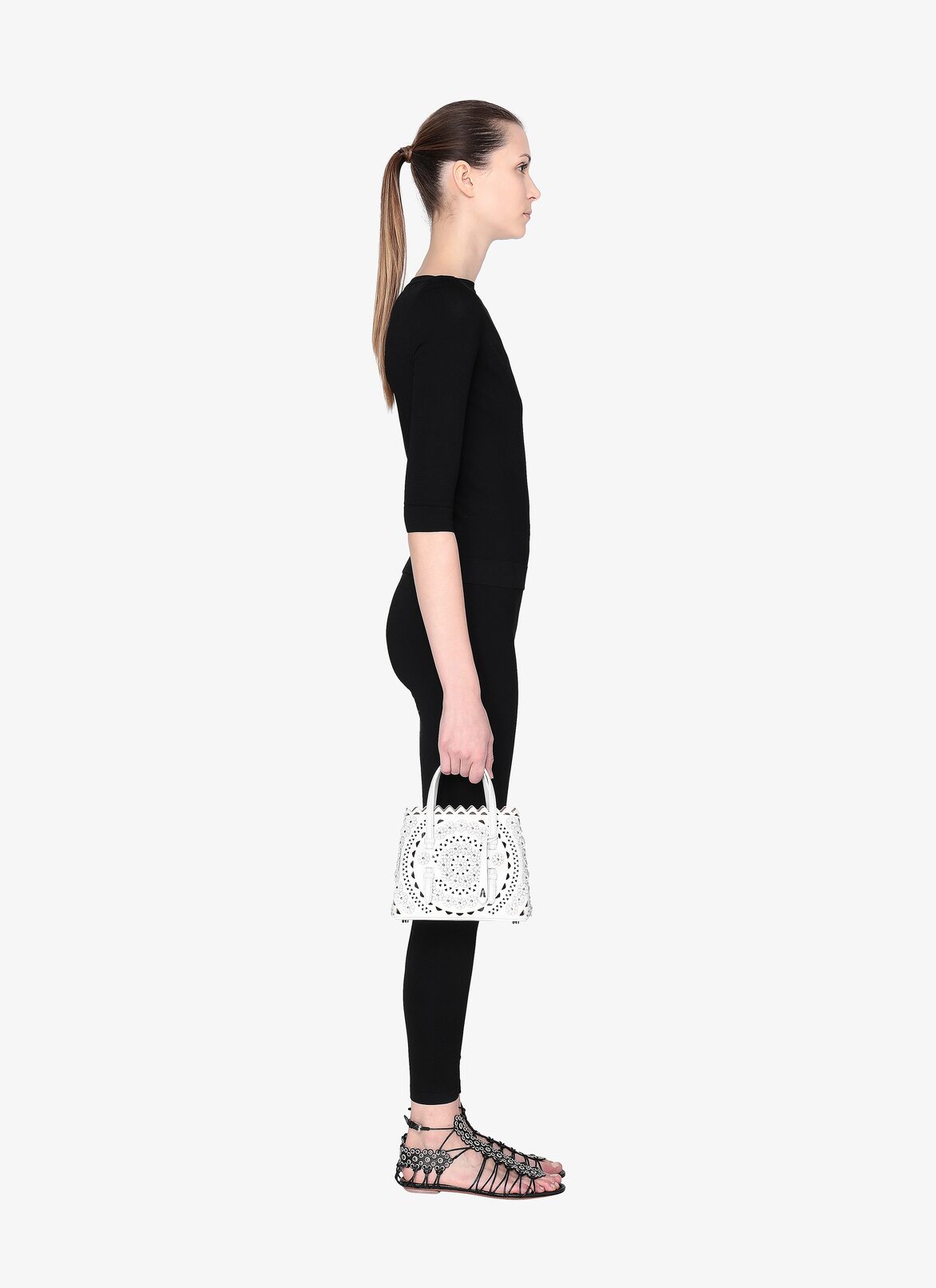 Mina 20 Tote Bag ALAÏA WHITE MINA 20 TOTE BAG